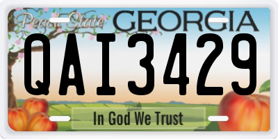 GA license plate QAI3429