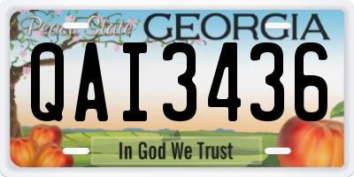 GA license plate QAI3436
