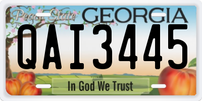 GA license plate QAI3445