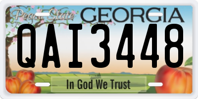 GA license plate QAI3448