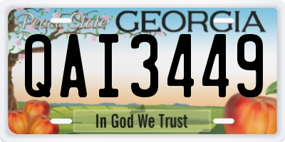 GA license plate QAI3449