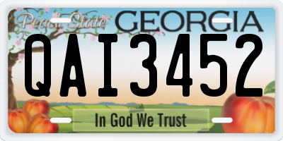 GA license plate QAI3452