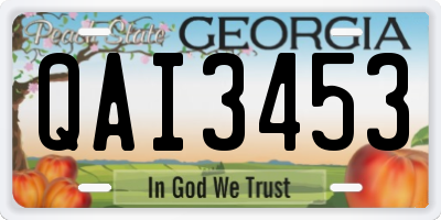 GA license plate QAI3453