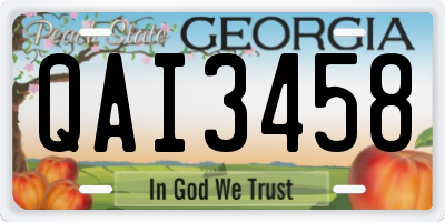 GA license plate QAI3458