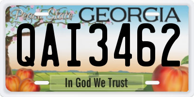 GA license plate QAI3462