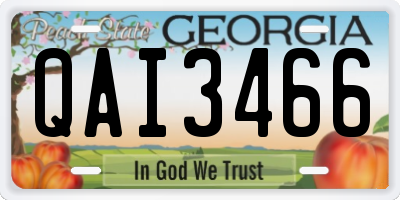 GA license plate QAI3466