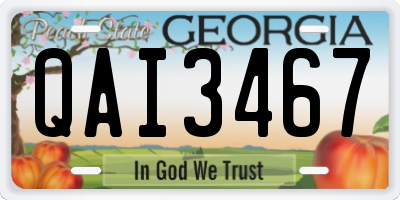 GA license plate QAI3467