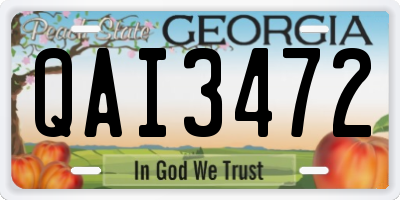 GA license plate QAI3472