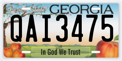 GA license plate QAI3475