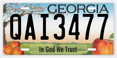 GA license plate QAI3477