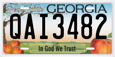 GA license plate QAI3482