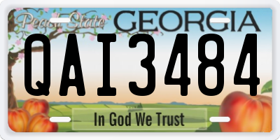 GA license plate QAI3484