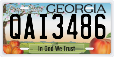 GA license plate QAI3486