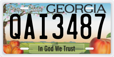 GA license plate QAI3487