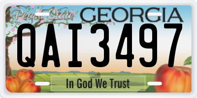 GA license plate QAI3497