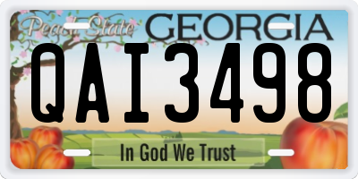 GA license plate QAI3498