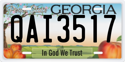GA license plate QAI3517