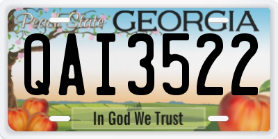 GA license plate QAI3522