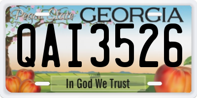 GA license plate QAI3526