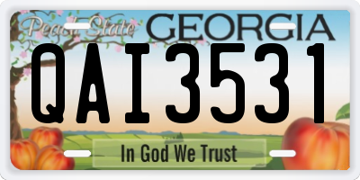 GA license plate QAI3531