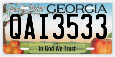 GA license plate QAI3533