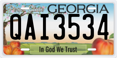 GA license plate QAI3534