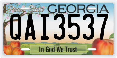 GA license plate QAI3537
