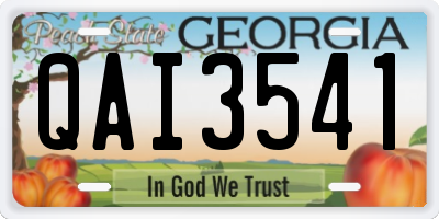 GA license plate QAI3541