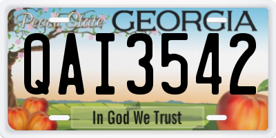 GA license plate QAI3542