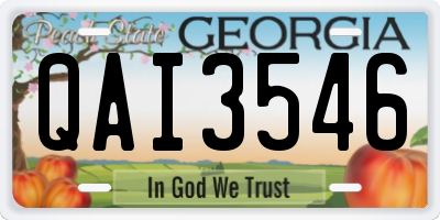 GA license plate QAI3546
