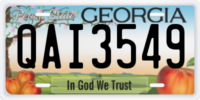 GA license plate QAI3549