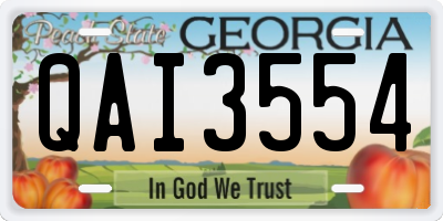 GA license plate QAI3554