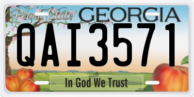 GA license plate QAI3571