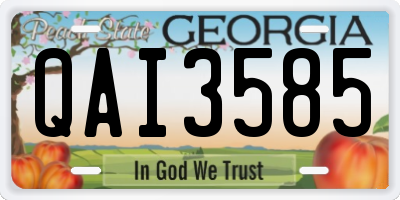 GA license plate QAI3585