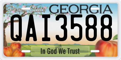GA license plate QAI3588