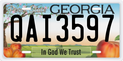 GA license plate QAI3597