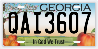 GA license plate QAI3607