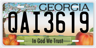 GA license plate QAI3619