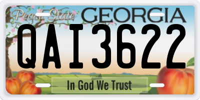 GA license plate QAI3622