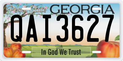 GA license plate QAI3627