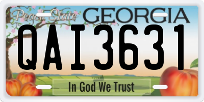 GA license plate QAI3631