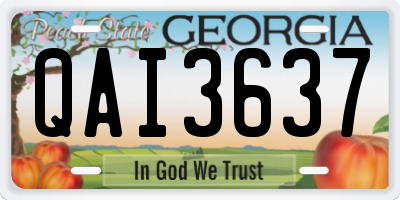 GA license plate QAI3637