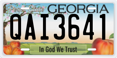 GA license plate QAI3641