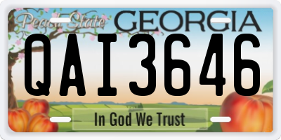 GA license plate QAI3646
