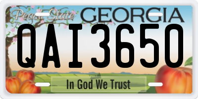GA license plate QAI3650