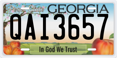 GA license plate QAI3657