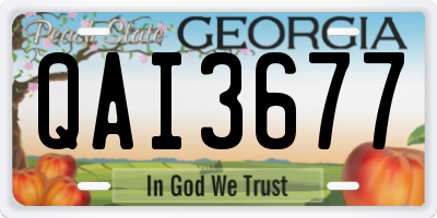 GA license plate QAI3677