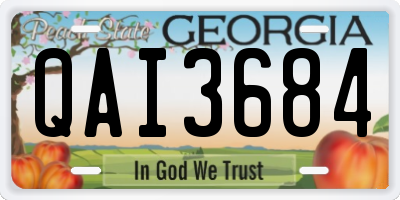 GA license plate QAI3684