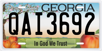GA license plate QAI3692
