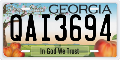 GA license plate QAI3694